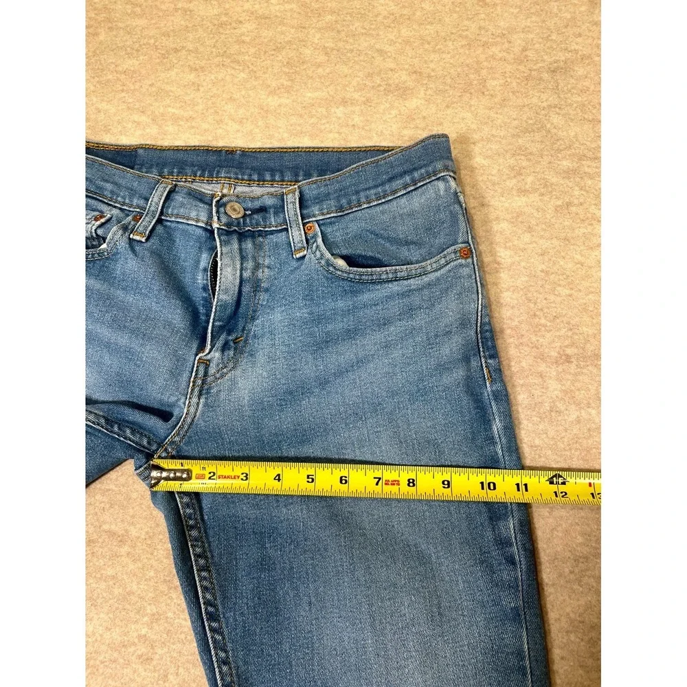Levi's 511 Slim‎ Fit Jeans Mens 31x30 Blue Whiskering Denim Cotton Straight Leg